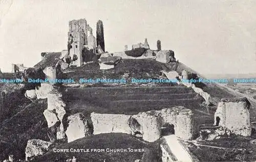 R189362 Corfe Castle vom Kirchturm. Photochrom