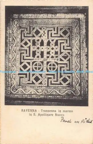 R190846 Ravenna. Transenna in marmo in S. Apollinare Nuovo. L. Ricci