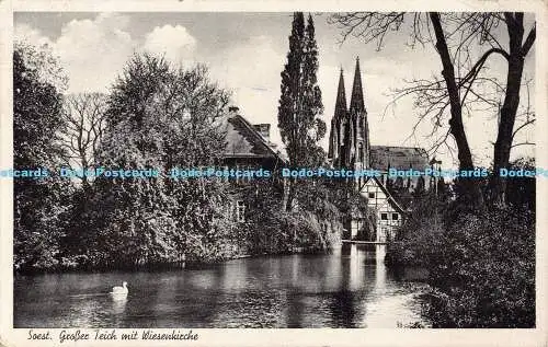 R189439 Soest. Groser Teich mit Wiesenkirche. Cramers Kunstanstalt K.G. 1950