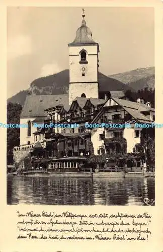 R190984 St. Wolfgang mit Weissem Rossl u. Schafberg. Gemütliche