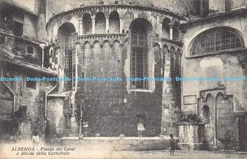 R188600 Albenga. Piazza dei Leoni e Abside della Cattedrale. Ernesto Piccardo