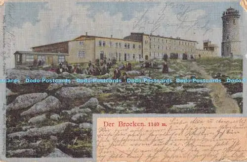 R191255 Der Brocken 1140 m.Imit. Seidenkarte. Aug. Wehrt