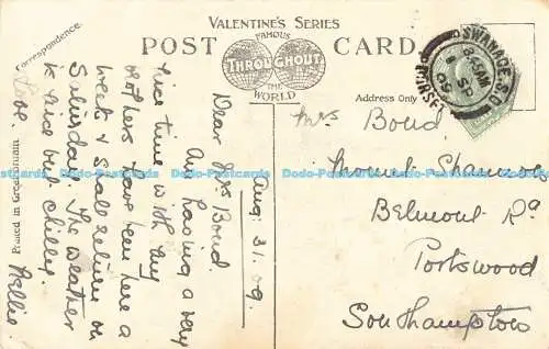 R189891 Durleston und Swanage Bays. 20413. Valentinstag. 1909