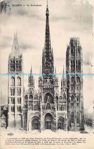 R191349 616. Rouen. La Cathedrale. E. L. D. Imp. E. Le Deley. 1916