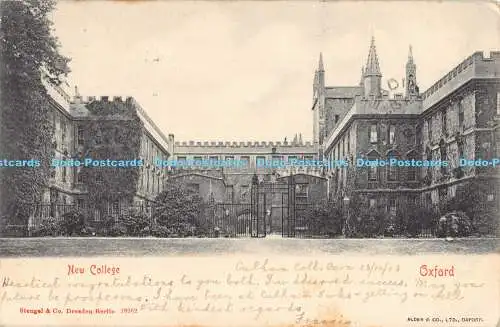 R189985 New College. Oxford. Stengel. 19262. Alden. 1903