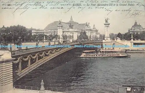 R189998 Paris. Le Pont Alexandre III et le Grand Palais. 1906