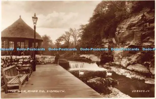 R190067 Das Wehr. River Sid. Sidmouth. Valentinstag. RP