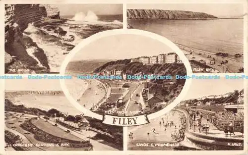 R191721 Filey. Valentinstag. Velvette Gravure. 1956. Multi View