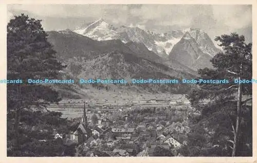 R191728 Third us Army Tours. Partenkirchen mit Zugspitze Deutschlands höchster Berg