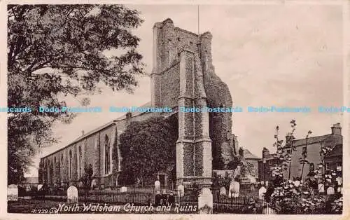 R190326 A1739. North Walsham Kirche und Ruinen. Valentines Serie. 1914