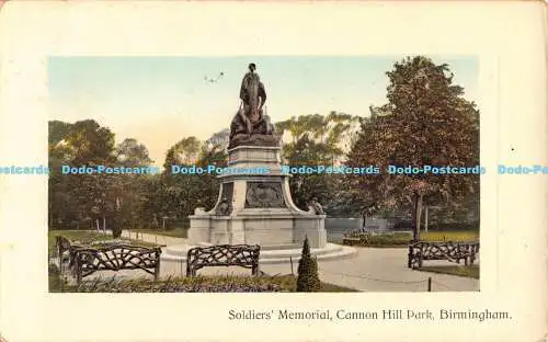 R191760 Soldatendenkmal. Cannon Hill Park. Birmingham. Dennis. Zierliche Serie.