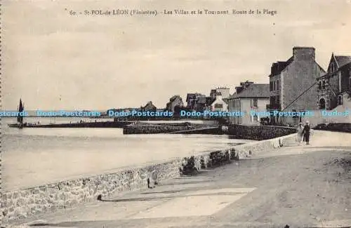 R191794 St. Pol de Leon. Finistere. Les Villas et le Tournant. Route de la Plage