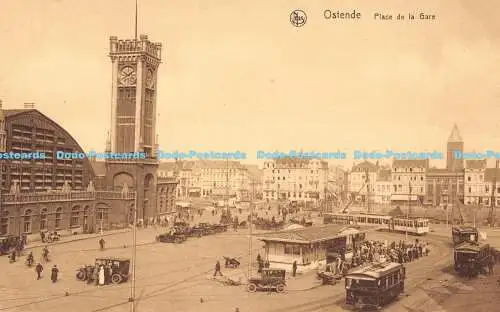 R191837 Nels. Ostende. Place de la Gare. Ern. Thill