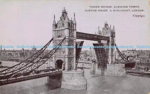 R191848 Tower Bridge. Schauturm. Zollhaus und Denkmal. London