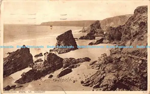 R191984 Bedruthan Steps. Nr. Newquay. Photochrom. 1934