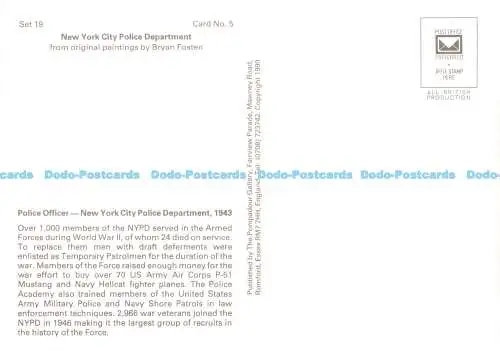 X000019 Polizist. New York City Police Department. Pompadour Gallery. Set