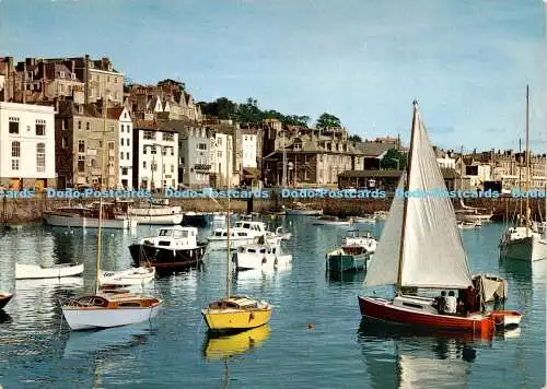 X000197 Guernsey. C.I. St. Peter Port Harbour. Jarrold. Cotman Color Serie. 19