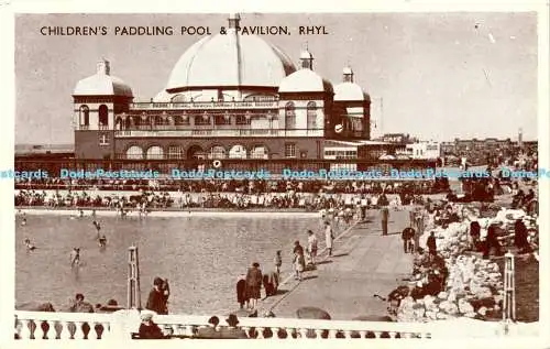 X000263 Rhyl. Kinderplanschbecken und Pavillon. D.E. und S