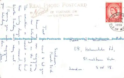 R687366 I. von W. Nadeln Felsen und Leuchtturm. Nahe. Echtfoto Postkarte. 1959