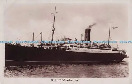 R694450 R.M.S. Andania. RP. Postkarte. 1927