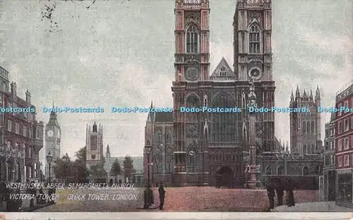 R704382 London. Westminster Abbey. St. Margaretenkirche. Victoria Tower. Uhr zu