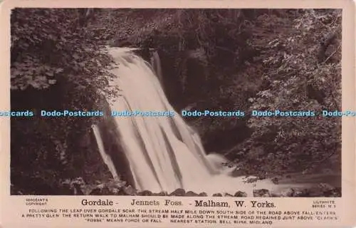 R702932 Gordale. Jennets Foss. Malham. W. Yorks. Lilywhite Ltd. Buck Hotel. RP