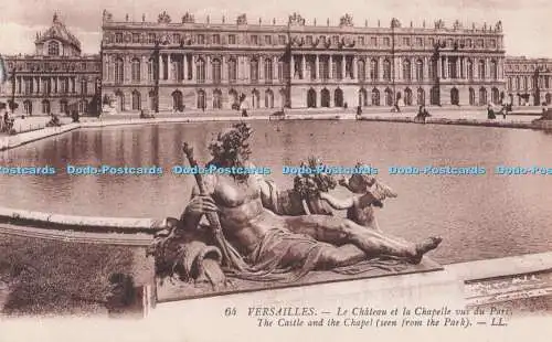 R704442 Versailles. Das Schloss und die Kapelle. Vom Park aus gesehen. LL. 64