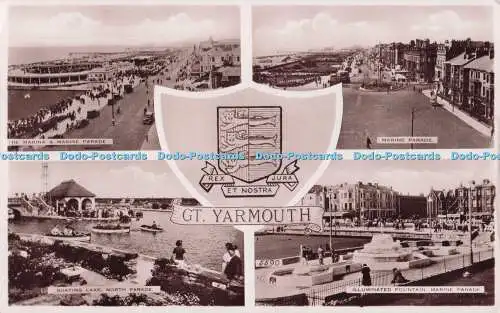 R702987 Gt. Yarmouth. Marine Parade. Bootssee. Nordparade. Beleuchtete Fou