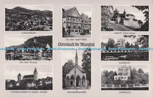 R700884 Gernsbach im Murgtal. An der Hofstatte. Schloss Eberstein. Kurhaus. Scho