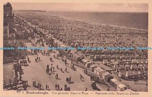 R704553 Blankenberghe. Vue Generale Digue et Plage. Albert. A. Dohmen