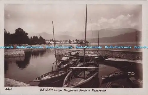 R700943 Baveno. Lago Maggiore. Porto e Panorama. Fratelli Diena. RP