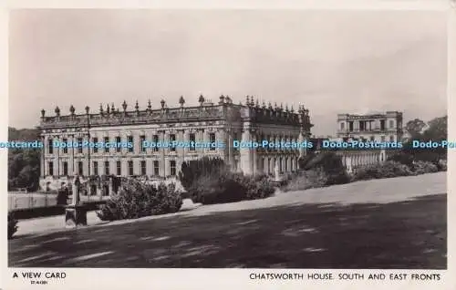 R698627 Chatsworth House. Süd- und Ostfront. Eine Ansichtskarte