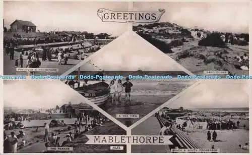 R698740 Grüße aus Mablethorpe. Meerblick. H. Coates. Serie Nene. RP. Mult