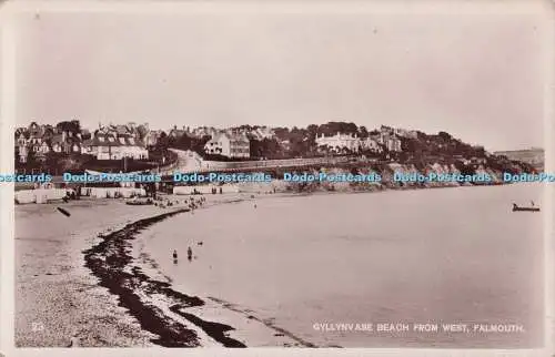 R703359 Falmouth. Gyllynvase Beach von Westen. RP