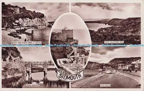 R698794 Sidmouth. Der Strand. Alma Bridge. RP. 1951. Multi View