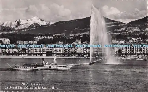 R698823 Geneve. Le Jet d Eau et le Mont Blanc. Jaeger