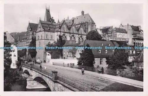 R701442 Universitätsstadt Marburg an der Lahn Lahnbrücke mit Universitat und Ter