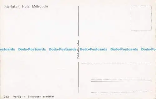 R701449 Interlaken. Hotel Metropole. H. Steinhauer