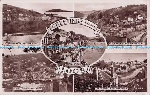 R699059 Grüße von Looe. West Looe und die Brücke. D. Konstanz. RP. Multi V