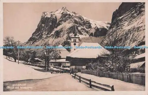 R701552 Grindelwald. Kirche und Wetterhorn. Kilchberg