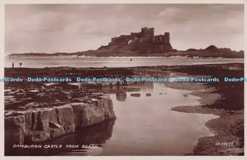 R701614 Schloss Bamburgh vom Strand. Jas. McDougle and Sons. Valentinstag. RP