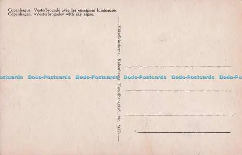 R705275 Kobenhavn. Vesterbrogade Med Lysreklamer. Vekselkioskerne