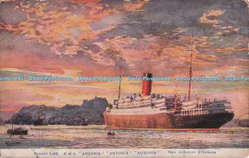 R705307 Cunard Line R.M.S. Andania. Antonia. Ausonia. Neue kanadische Dampfgarer