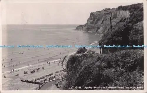 R699283 I.W. Shanklin. Appley Beach und Dunnose Point. Nahe. Echt Foto Postwagen