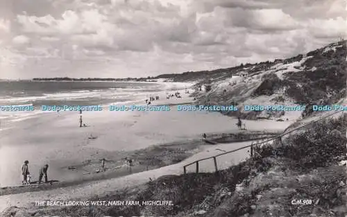 R701729 Highcliffe. Naish Farm. Der Strand mit Blick nach Westen. Donner und Clayden. Sonne