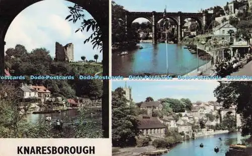 R705481 Knaresborough. Flussufer. Von der Hochbrücke. Multi View