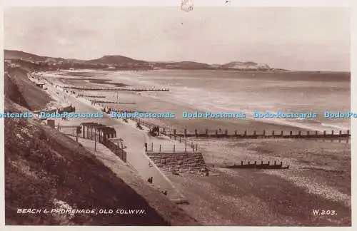 R701908 Old Colwyn. Strand und Promenade. Valentinstag. RP