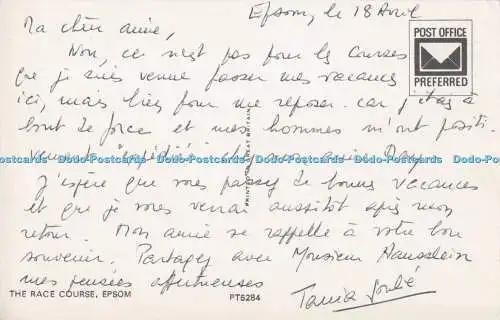 R705624 Epsom. Die Rennstrecke. Postkarte