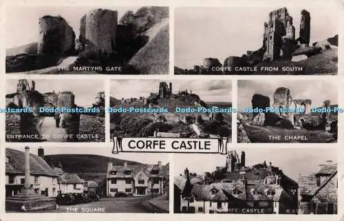 R702031 Corfe Castle. Das Quadrat. Das Märtyrertor. Corfe Castle von Süden. Val