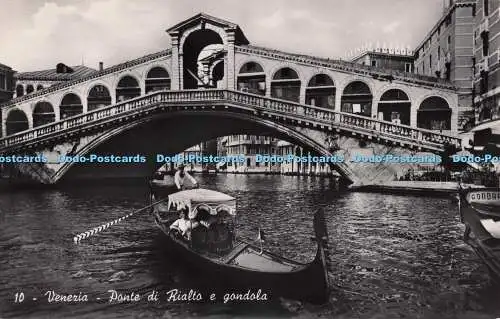 R702034 Venezia. Ponte di Rialto e Gondola. Ardo. Fotocelere. RP